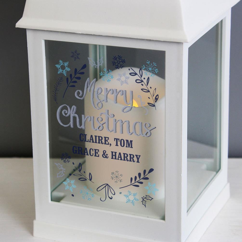 Personalised Christmas Frost White Lantern Extra Image 1